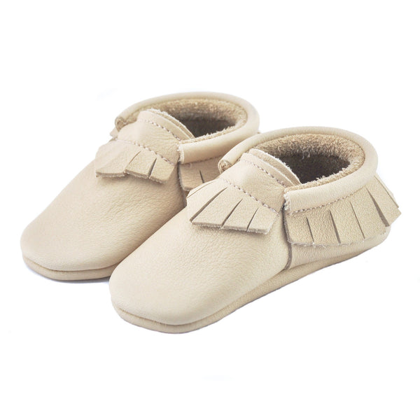 Nude-Little Lambo vegetable tanned baby moccasins